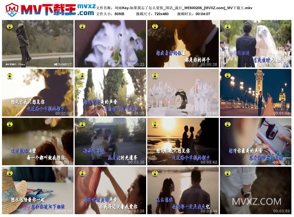 刘雨Key-如果我忘了怎么爱你_国语_流行_ME600206